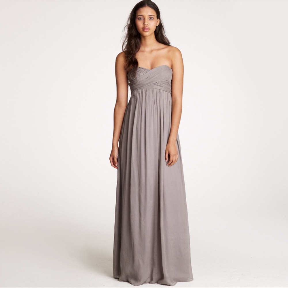 J Crew Silk Chiffon Taryn Maxi Dress Eggplant